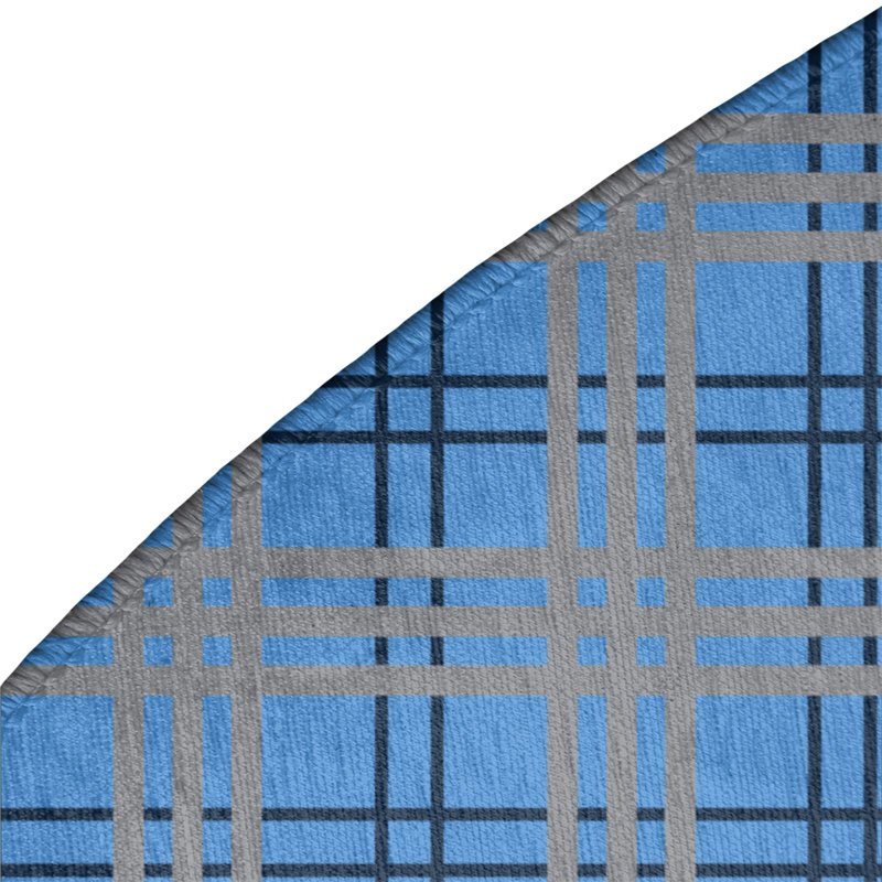 Plaid Indoor Rug, Round 5'