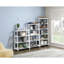 Bibliothèque verticale à 3 tablettes pour le bureau à domicile, salon en bois massif gris ardoise, haut organisateur de 41 pouces-129747824-129747828
