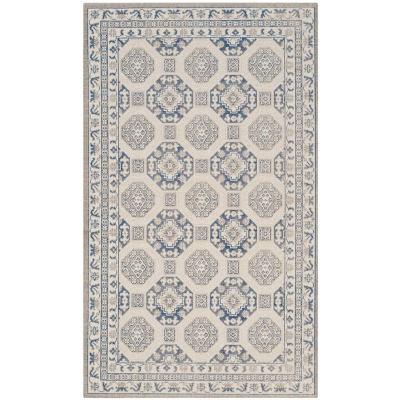 Everlee Geometric Cotton Hand Woven Area Rug, Rectangle 91 x 152 cm