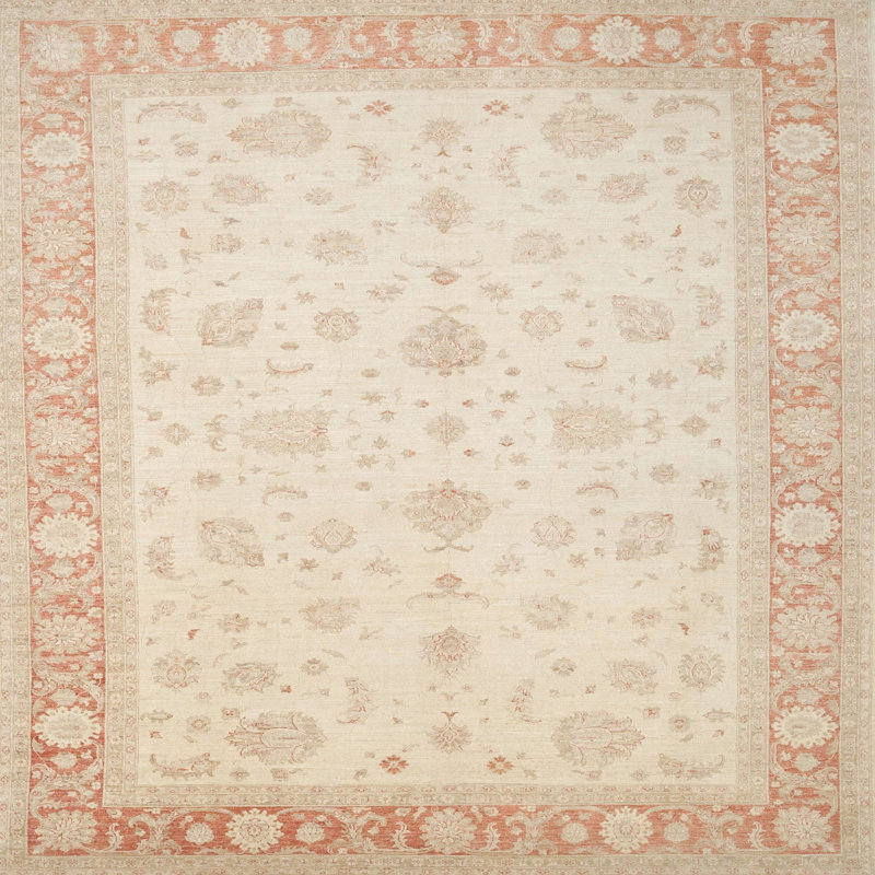 Tapis traditionnel brun / beige Grumium, Carré 4 pi