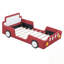 Lit plateforme simple en forme de voiture de course avec roues et pied de lit-988361205