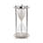 Decorative Glass Hourglass with Metal Frame Sculpture for Home Decor - ModernSand Timer Object Accent for Office Desk or Living Room Decoration - Silver-223653217