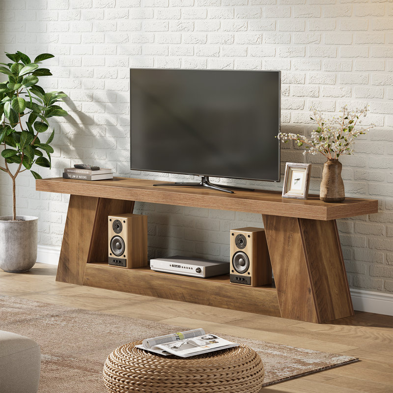 63" TV Stand For 55/60/65/75-Inch Tvs, Brown