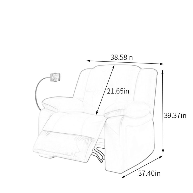 Fauteuil inclinable pivotant rembourré Smeraldo