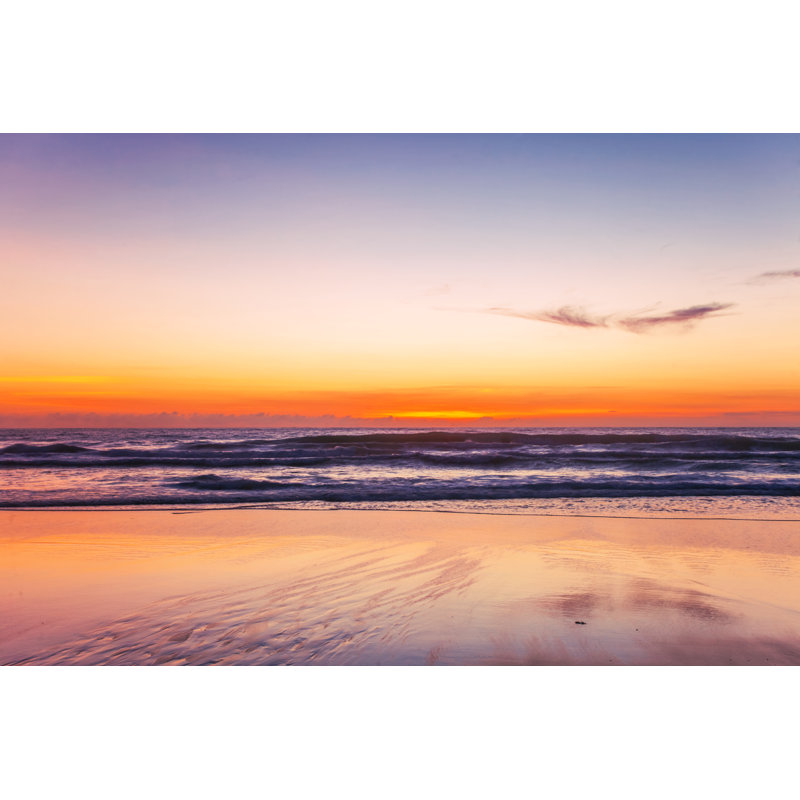 Tropical Beach At Sunset - Wrapped Canvas Print, 61cm H x 91cm W