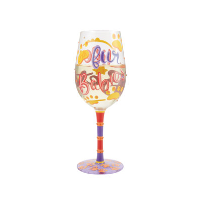 Verre à vin peint à la main Lolita Life with Fur Babies 9 po
