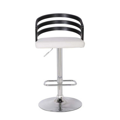 Modern Wood Back Adjustable Swivel Bar Stool With Cushion, Comfortable And Durable For Contemporary Kitchens And Bars
