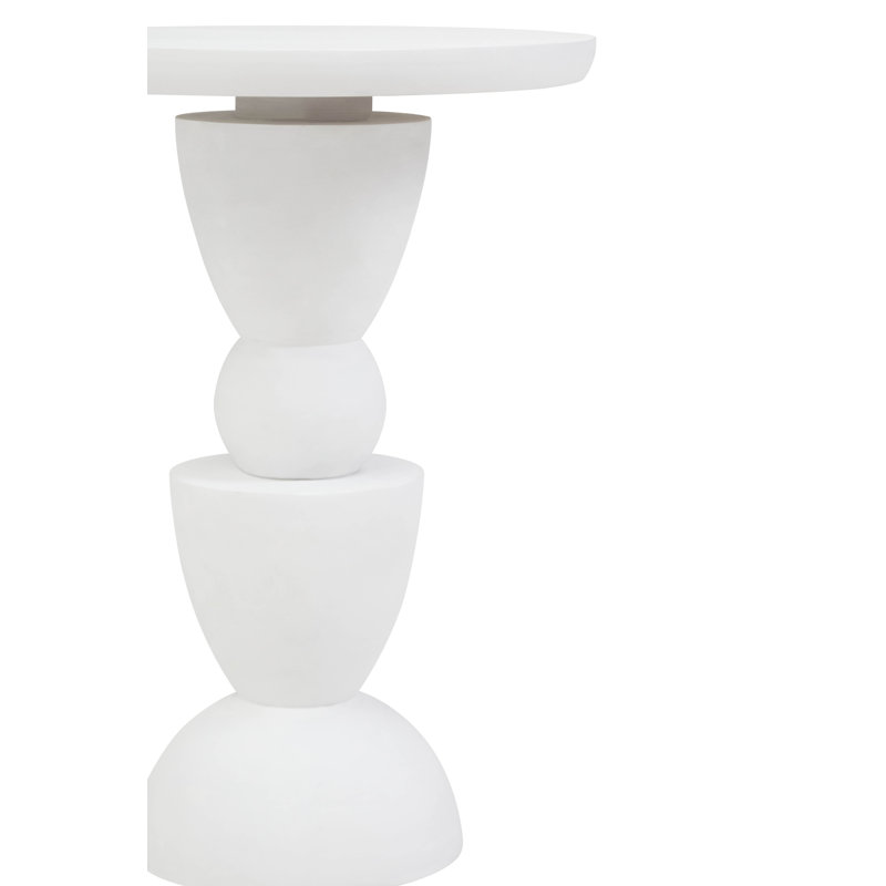 Demel Solid Wood End Table, White