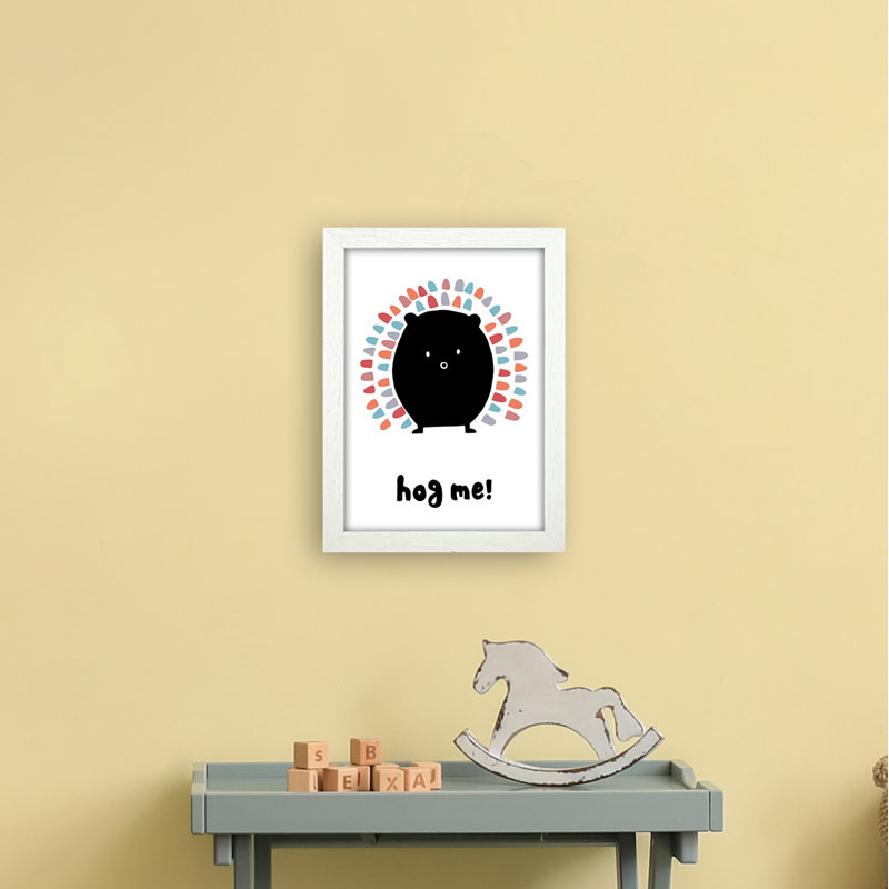 Hedgehog by Miniofmine - Print, 34cm H x 25cm W x 3cm D, Brown Framed