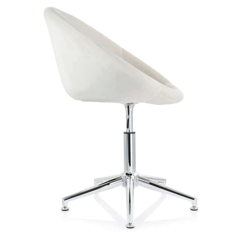 Fauteuil papasan pivotant en velours 16,14 po Dhurpati, Velours blanc