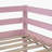 Pink Solid Rubber Wood Twin-Over-Twin Floor Bunk Bed Featuring Ladder And Strengthened Slat Bed Platform-124127853