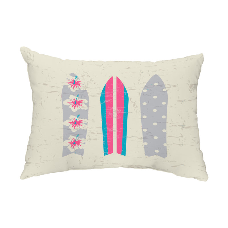 Outdoor Reversible Throw Pillow, Pink