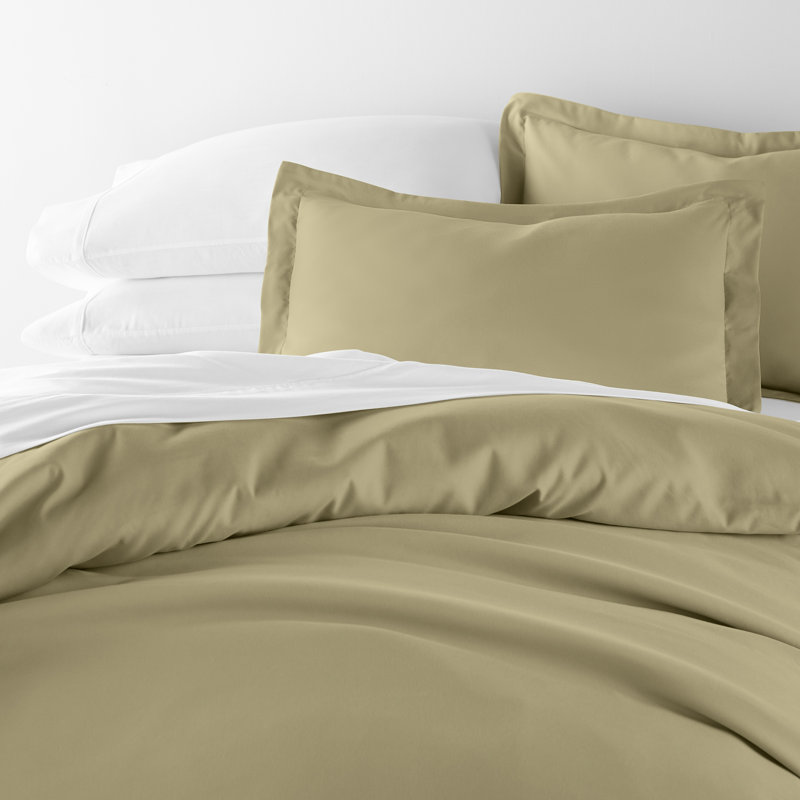Ensemble de housse de couette en microfibre super doux, Sauge, Housse de couette pour grand lit + 2 taies décora