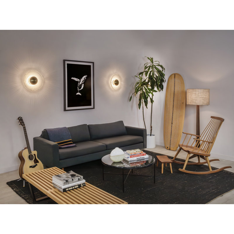 Inviso 1 - Light LED Flush Mounted Sconce, Brushed Brass/White Washed Oak, 2700