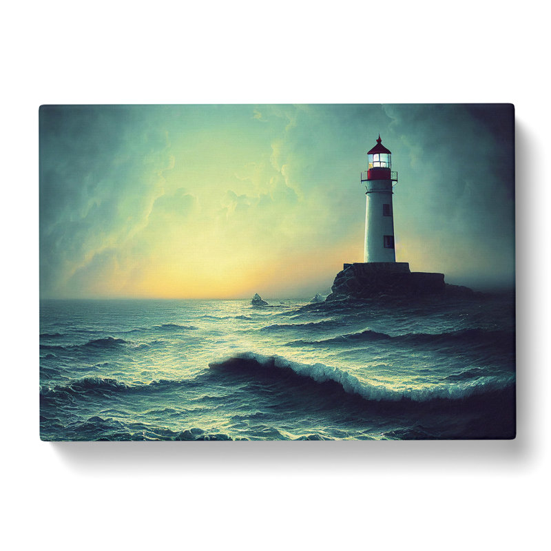 Dreamlike Lighthouse Sunrise - Wrapped Canvas, 50cm H x 76cm W x 3cm D