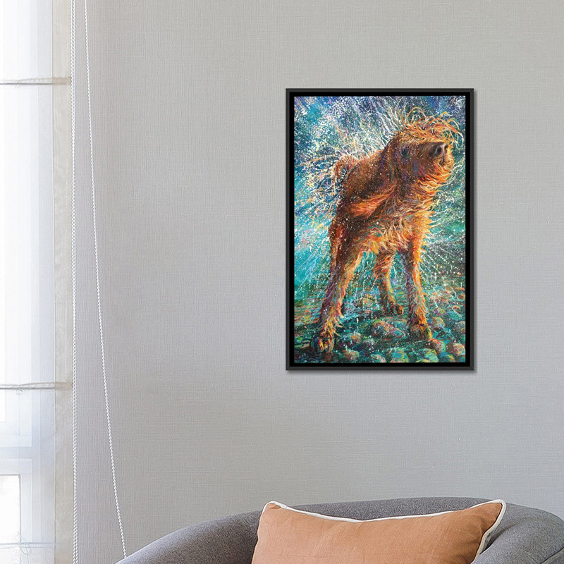 «Beaded Thread» par Iris Scott, impression sur toile tendue, H 26 po x l 18 po x P 1,5 po, Toile avec cadre noir