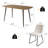 55.1'' Rectangular Dining Table Set, Modern Kitchen Table Set For Kitchen, Dining Room, Home Furniture(1 Table 4 Chairs)-109615558-109615559