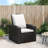vidaXL Reclining Patio Lounge Chair, Modern Black Poly Rattan with White Cushions, Adjustable Backrest & Footrest, Comfortable Outdoor Garden Terrace Furniture-548466203-548466202