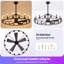 Lustre en roue de chariot 41 "avec ventilateur-21056357