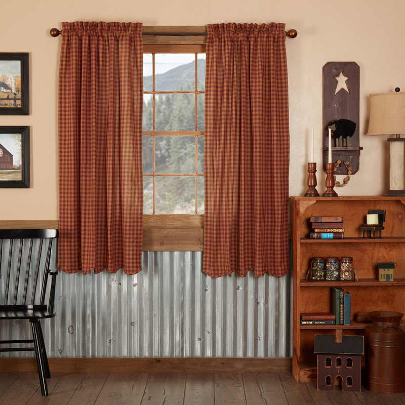 Addie 100% Cotton Room Darkening Pair, 36" W x 63" L, Burgundy