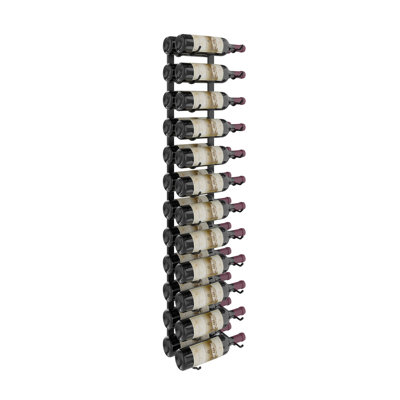Indurial 18-Bottle Wall-Mounted Metal Wine Rack in Matte Black – 36" Tall