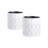Planter - Set of 2 - 6.5"Dia. x 6.5" - White/Silver