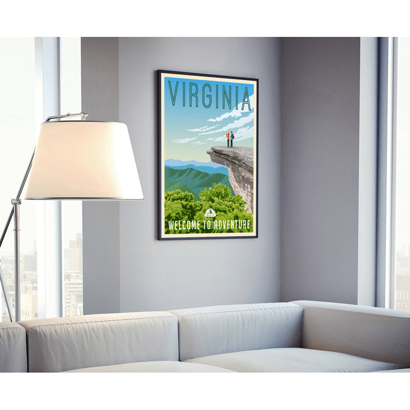 Affiche de voyage d'État de Virginie, impression rétro non encadrée, art mural maison et bureau, H 10 po x l 8 po x P 0,35 po