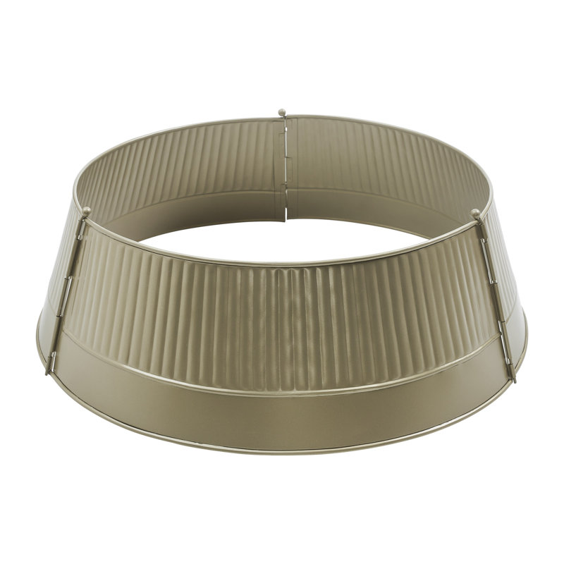 Collier pour arbre en métal nervuré 7,5 x 24 x 24, Doré