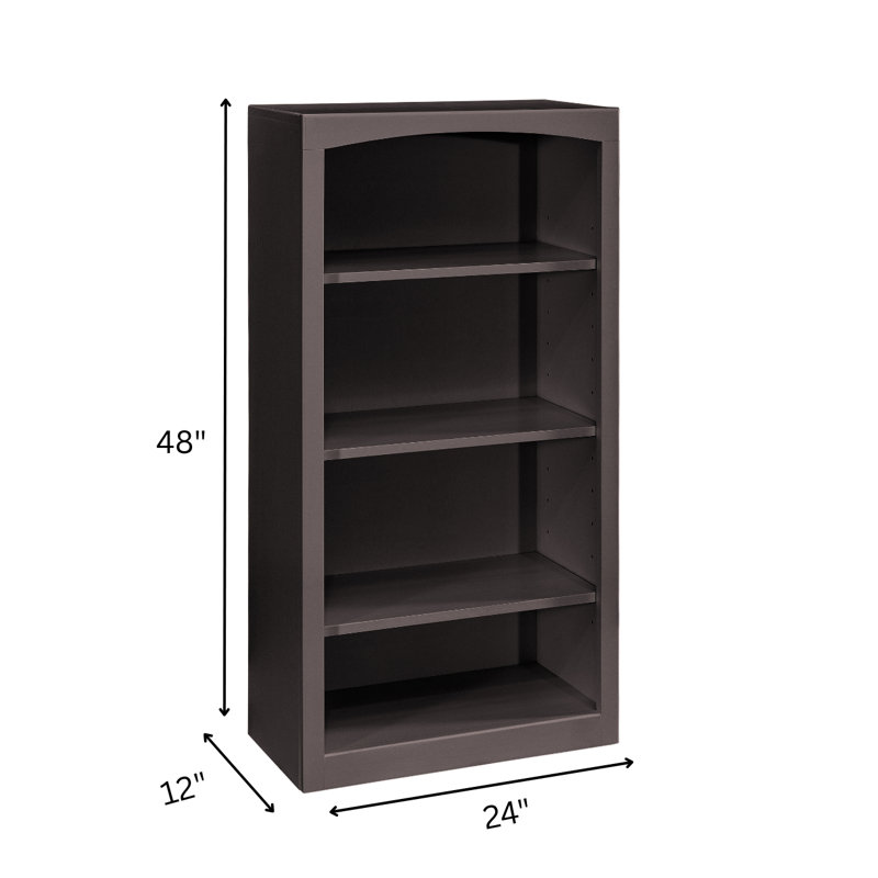 Bibliothèque classique Ossy, (4 tablettes) H 48 po x l 24 po x P 12 po, Noir uni