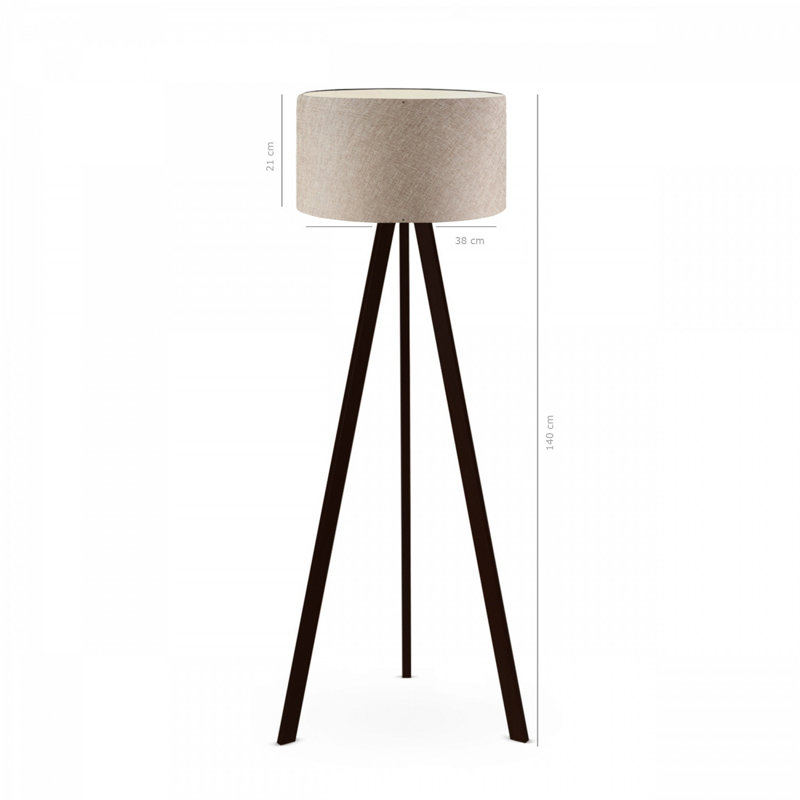Modern Scandinavian Floor Lamp, Beige Color, 55.1 inches Tall | 100% PVC Shade with MDF Legs | E27 Socket, Max 40W | Stylish and Functional Lighting for Home, Office & Country Decor | Perfect for Cozy Ambiance