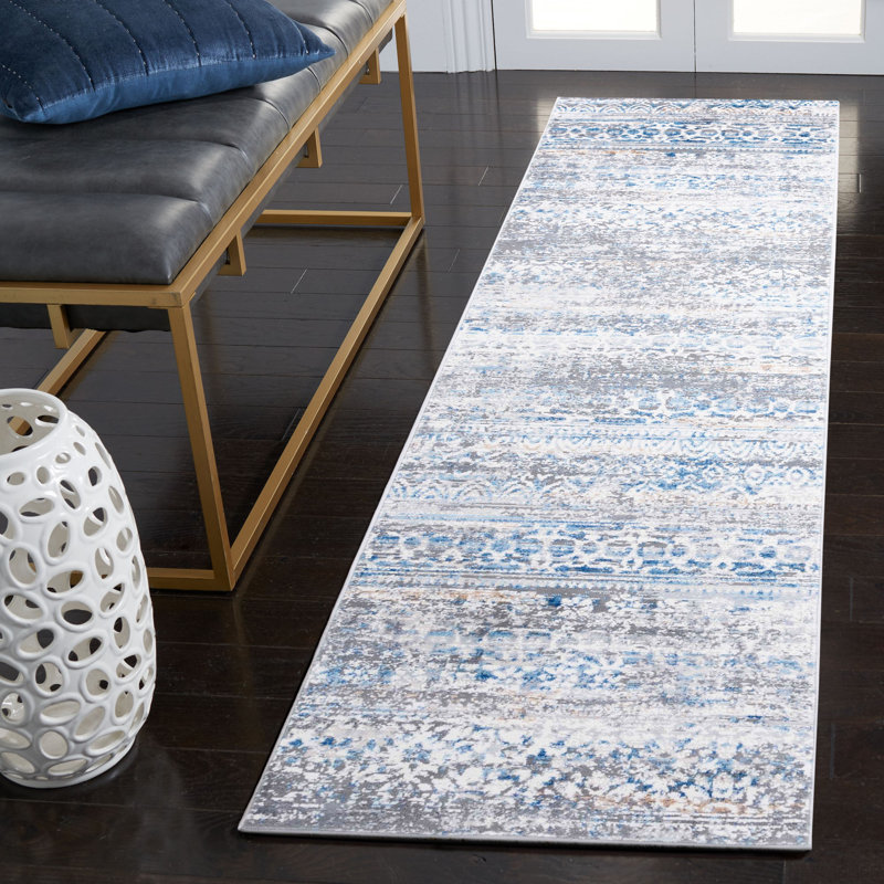 Tapis en coton Grayton Southwestern, Tapis de couloir 2 pi 3 po x 8 pi