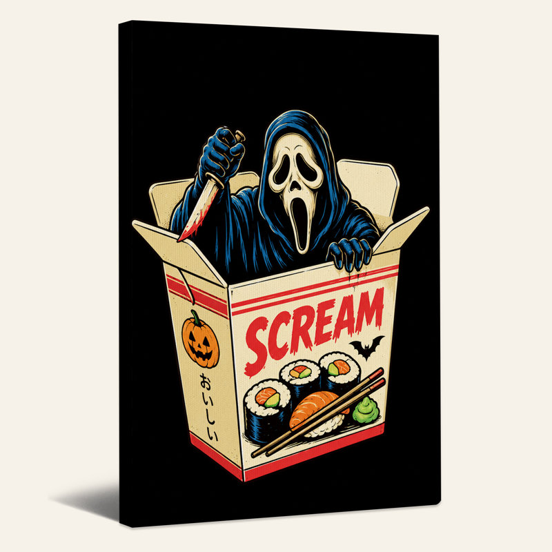 Art mural sur toile Ghostface Scream Killer, H 18 po x l 12 po