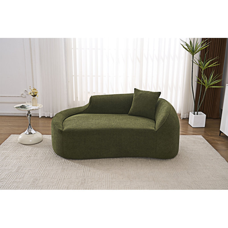 Chaise longue courbée avec coussin, Vert