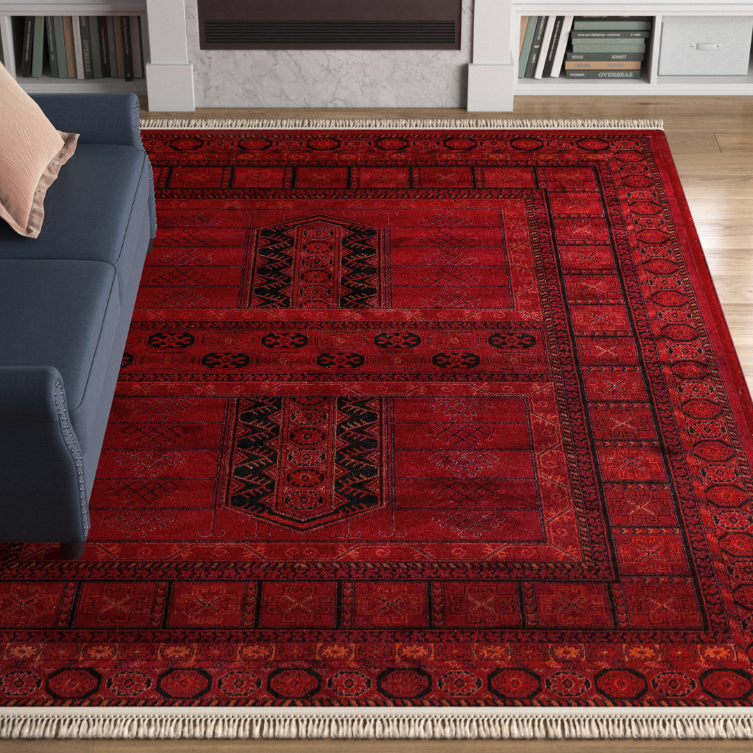 Ferranti Oriental/Persian Area Rug for Living Room Bedroom Dining Room Kitchen, Red/Ivory Langley Street® Rug