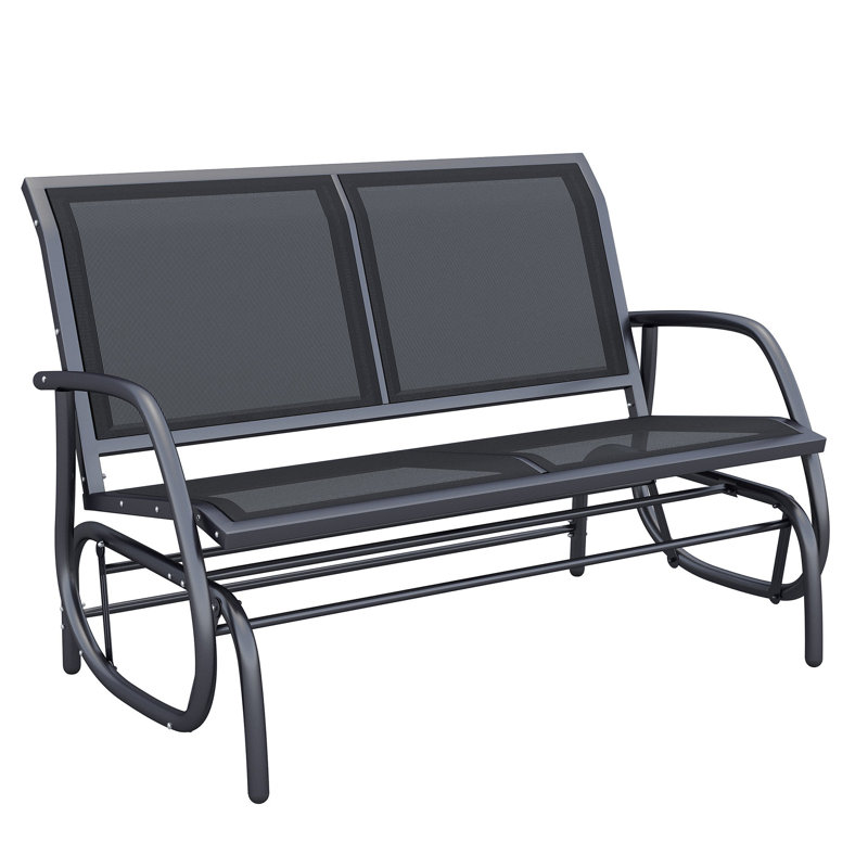 Banc de jardin extérieur en acier, Gris, H 33,5 po x l 47,3 po x P 27,5 po