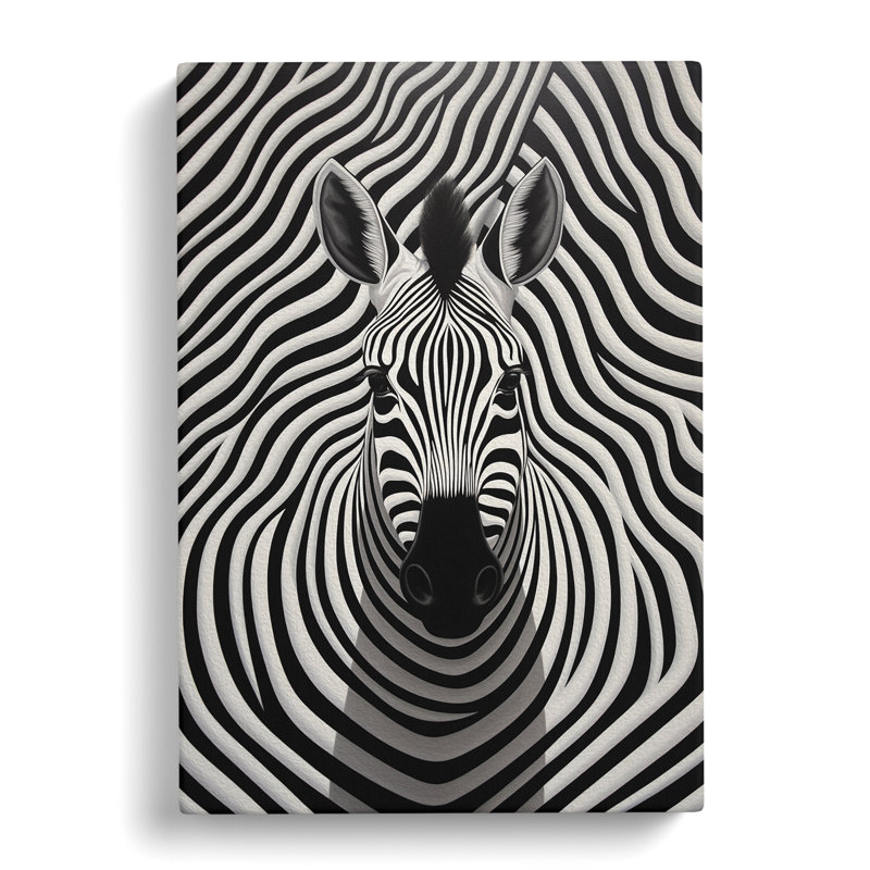 Zebra Op No.4 - No Frame Print, 50cm H x 35cm W x 3cm D