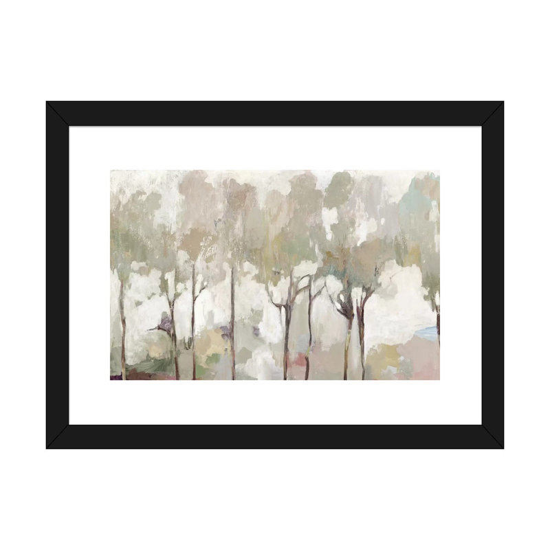 "Soft pastel Forest" par Allison Pearce, reproduction d’art, H 16 po x l 24 po x P 1 po, Papier encadré noir, Blanc