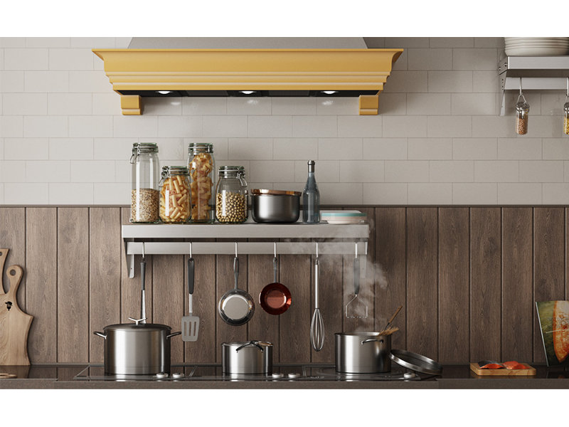 Stainless Steel Flat Wall Mounted Pot Rack