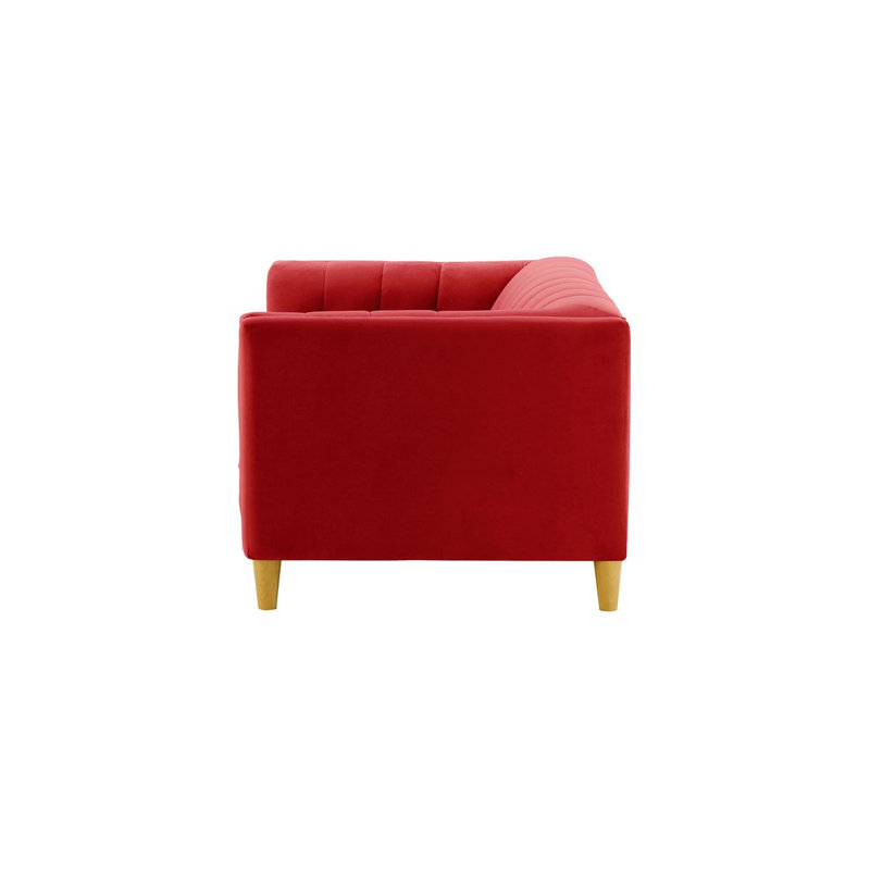 Orlis 2 Seater Velvet Sofa, Red