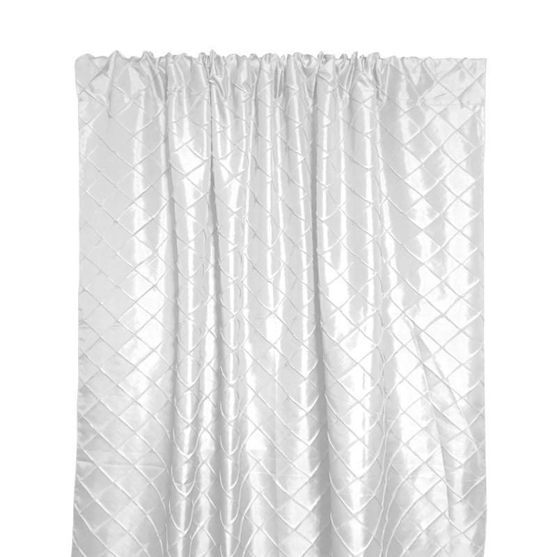 Gulshara Semi Sheer Curtain Single Panel, White, 54" W x 72" L
