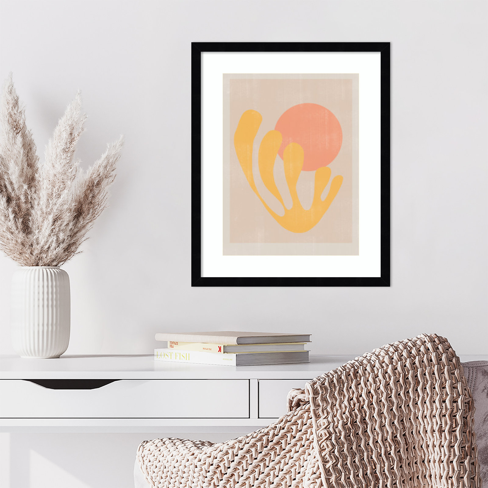 Giese "Modern Plant No. 2" Print, Black, 21" H x 17" W