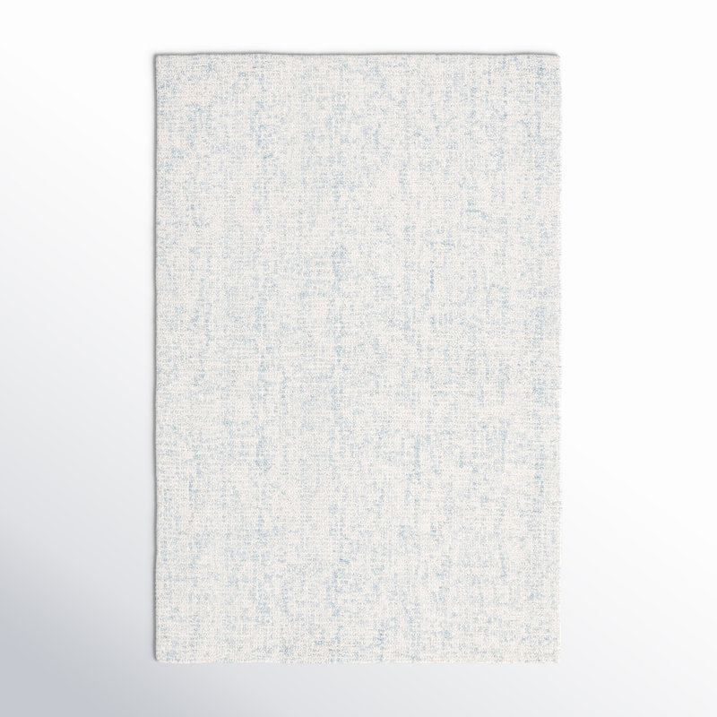 Fredi Abstract Hand Tufted Wool/Cotton Area Rug in Light Blue/Ivory, Rectangle 4' x 6'