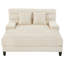 Méridienne inclinable moderne avec lumières DEL et dossier réglable, canapé-lit en chenille de 57,1 po-1331448045