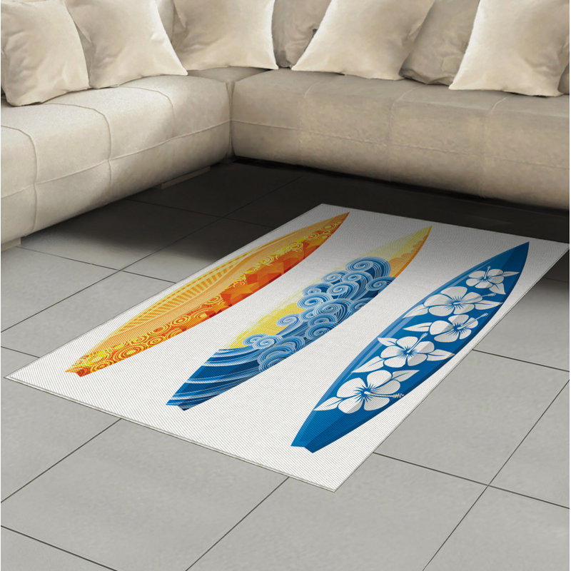 Summer High Density Long Fiber Poly Threads Decorative Area Rug Carpet, Rectangle 4' x 5'8"