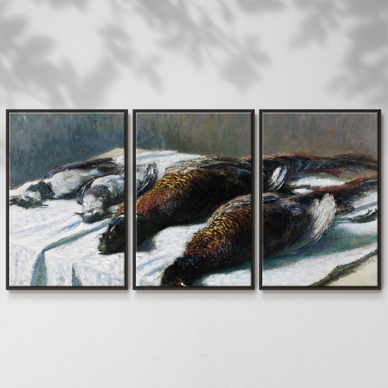 Monet - Toile encadrée multi-pièces_570MONETC, H 36 po x l 75 po x P 2 po, Cadre noir
