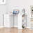 47" Modern Home Office Computer Desk Bookcase Combo Writing Table Workstation with 3 Drawer and Storage Shelf - White