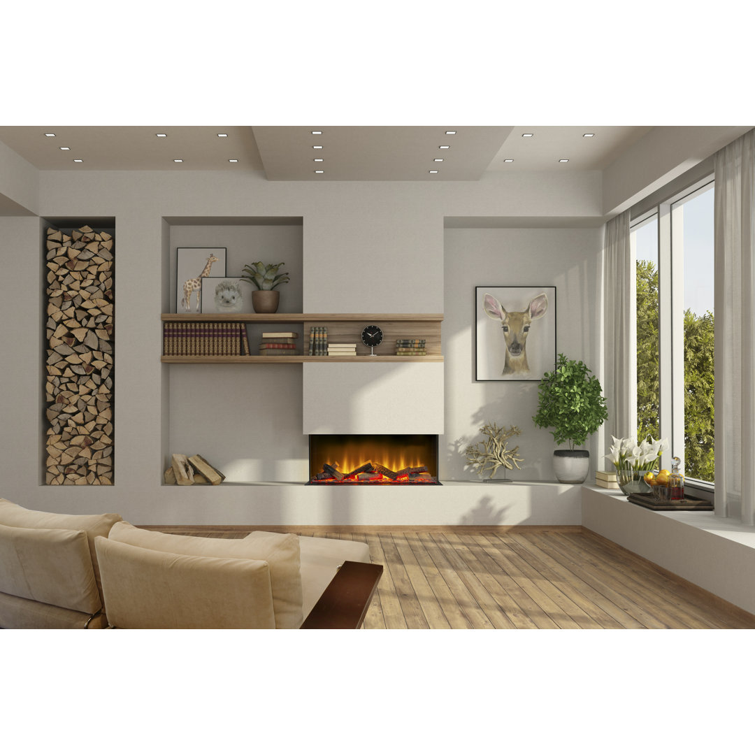 Adella Belfry Heating Black Electric Fireplace with 6824 BTU