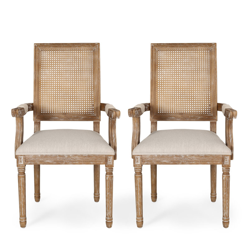 Fauteuil à dossier Louis Lapathos, Naturel, Beige, 4