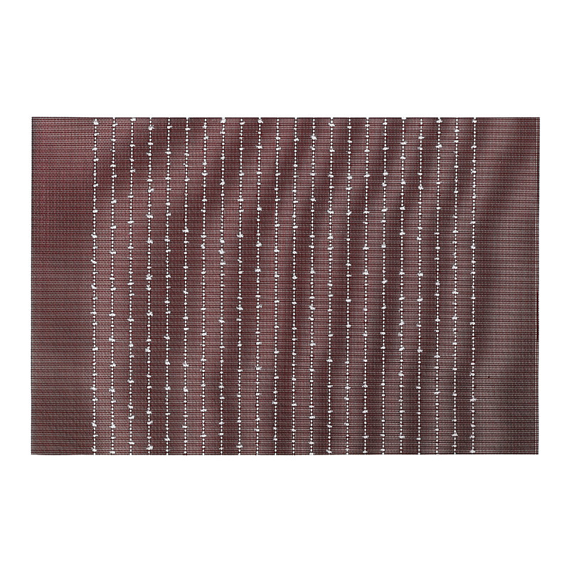 Red Vinyl Striped Rectangle Placemat Set of 12