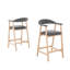 Tabouret de bar contemporain rembourré avec pieds en bois et dossier incurvé-1710128798-1786285505